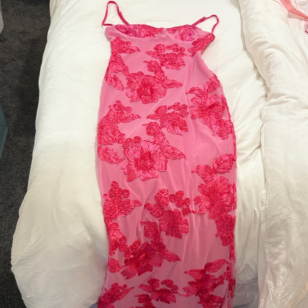 Peppermayo Pink and Red Floral Maxi Dress